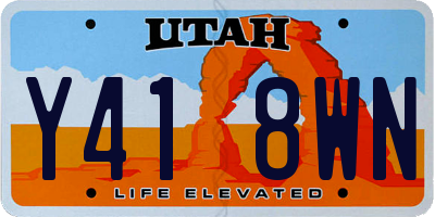UT license plate Y418WN