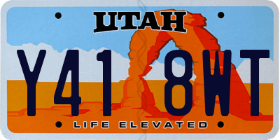UT license plate Y418WT