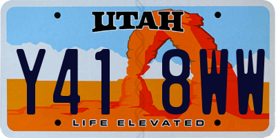 UT license plate Y418WW