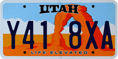 UT license plate Y418XA