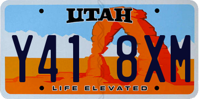 UT license plate Y418XM