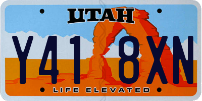 UT license plate Y418XN