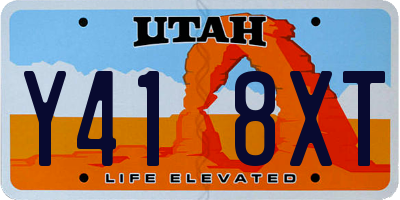 UT license plate Y418XT