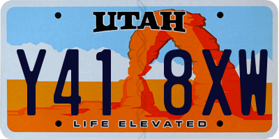 UT license plate Y418XW