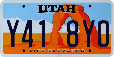 UT license plate Y418YO