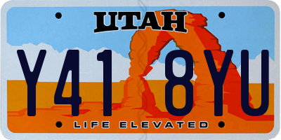 UT license plate Y418YU