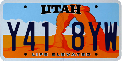 UT license plate Y418YW