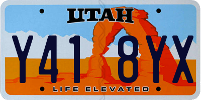 UT license plate Y418YX