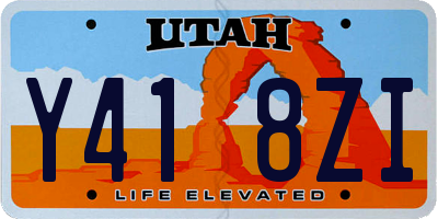UT license plate Y418ZI