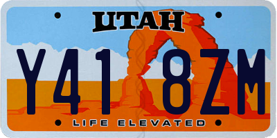UT license plate Y418ZM