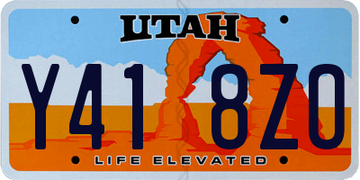 UT license plate Y418ZO