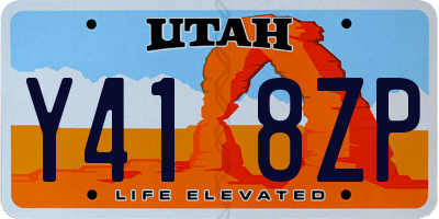 UT license plate Y418ZP