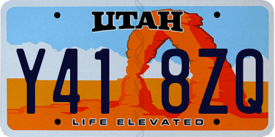 UT license plate Y418ZQ