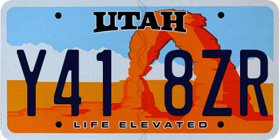 UT license plate Y418ZR