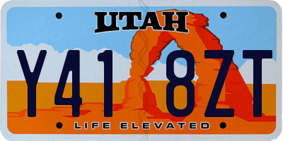 UT license plate Y418ZT