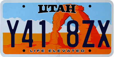 UT license plate Y418ZX