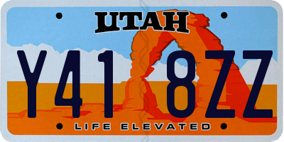UT license plate Y418ZZ