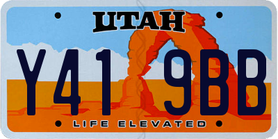UT license plate Y419BB