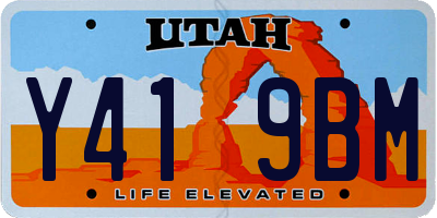 UT license plate Y419BM