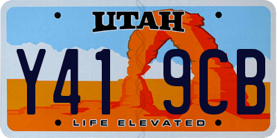UT license plate Y419CB