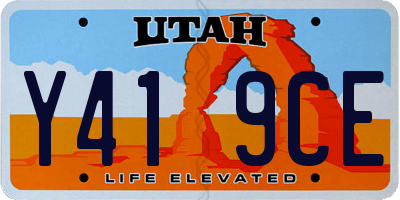 UT license plate Y419CE