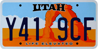 UT license plate Y419CF