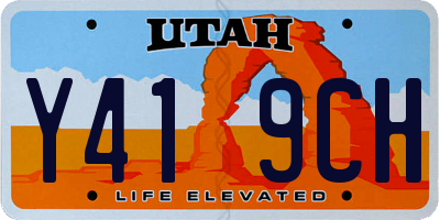 UT license plate Y419CH