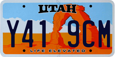 UT license plate Y419CM