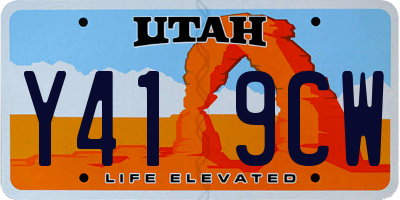 UT license plate Y419CW