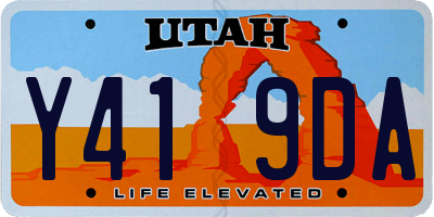 UT license plate Y419DA