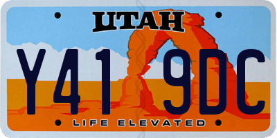 UT license plate Y419DC