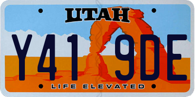 UT license plate Y419DE