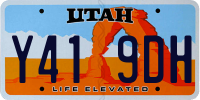UT license plate Y419DH