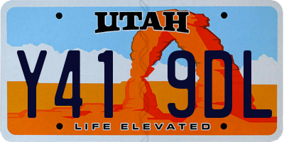 UT license plate Y419DL