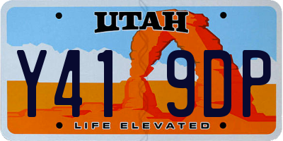 UT license plate Y419DP