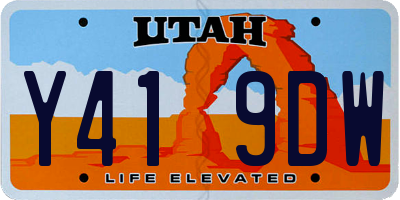 UT license plate Y419DW