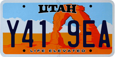 UT license plate Y419EA