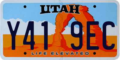 UT license plate Y419EC