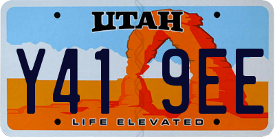 UT license plate Y419EE