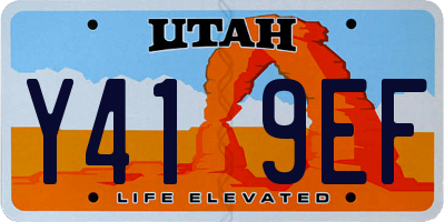UT license plate Y419EF