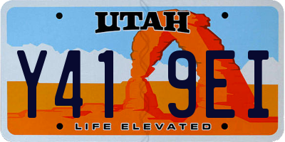 UT license plate Y419EI