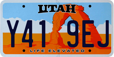 UT license plate Y419EJ
