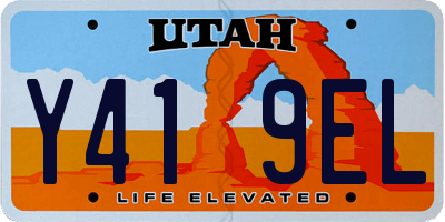 UT license plate Y419EL