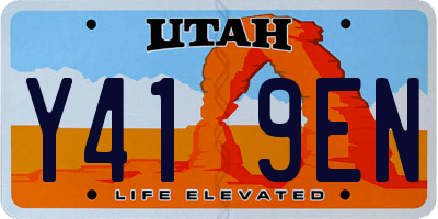 UT license plate Y419EN