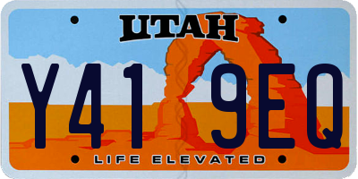 UT license plate Y419EQ