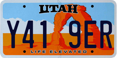 UT license plate Y419ER