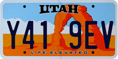 UT license plate Y419EV