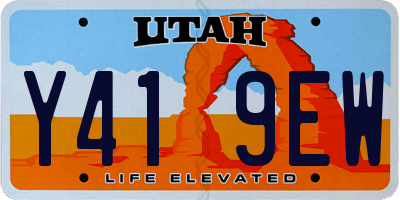 UT license plate Y419EW
