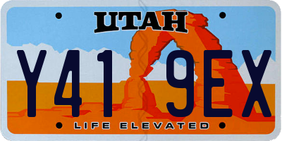 UT license plate Y419EX