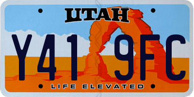 UT license plate Y419FC